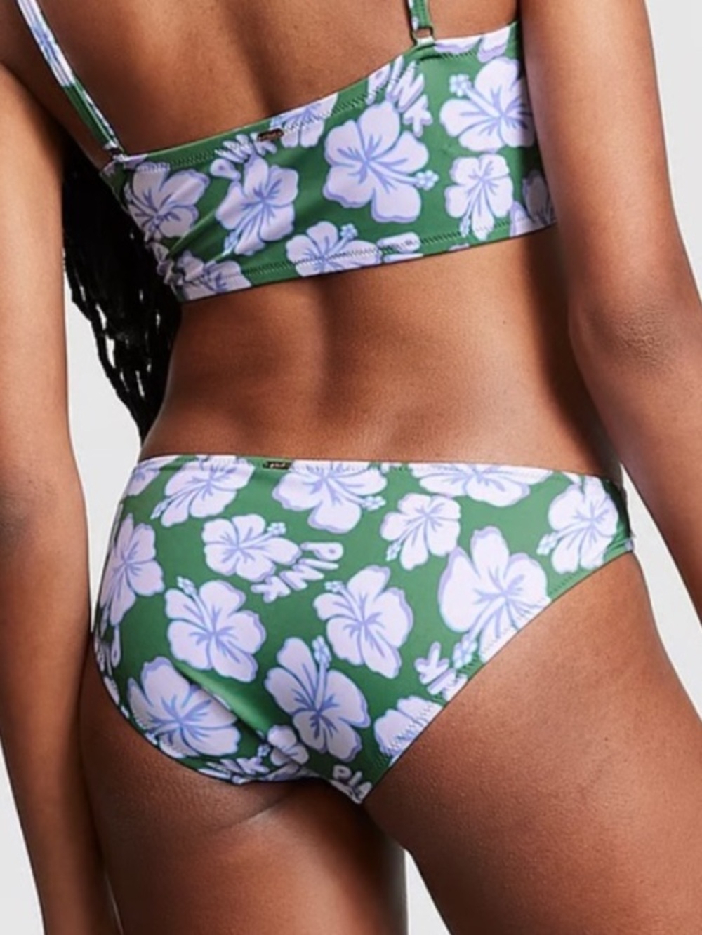 PINK by Victoria's Secret Ruched Front Bikini Bottom 
Forest Pine Hibiscus